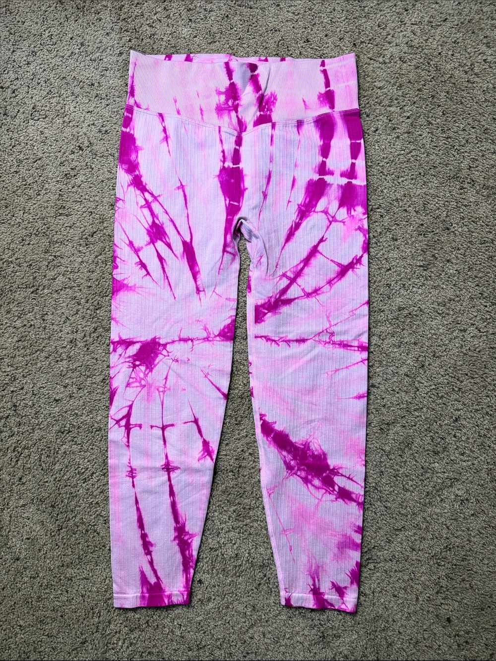 PINK Victoria's Secret Pink Tie-Dye Ribbed Leggings